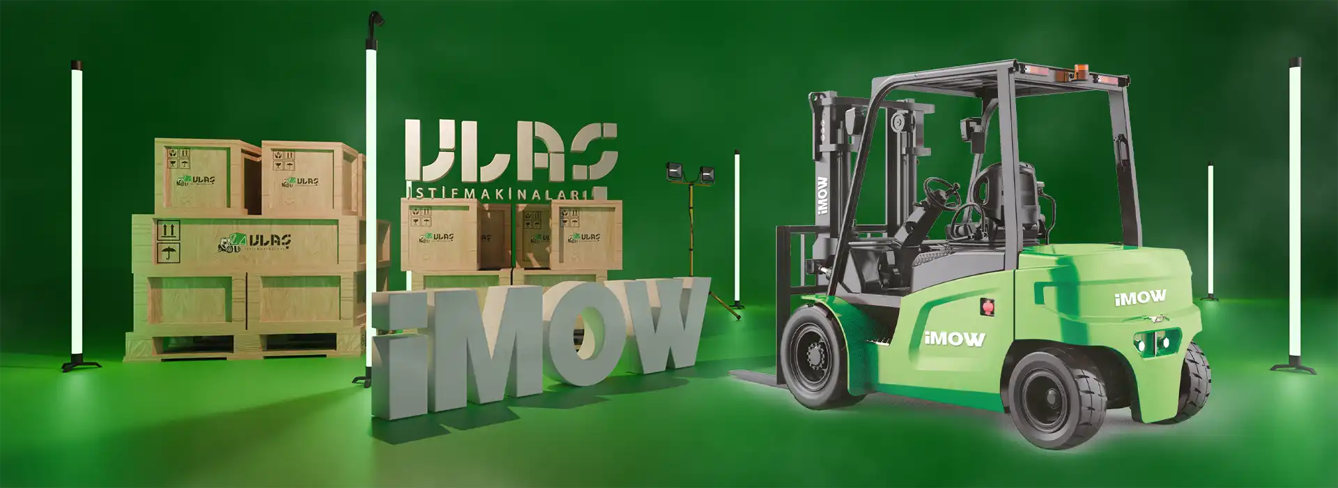 CPD50L1 elektrikli forklift, Li-ion enerji sistemi ile liman sahasında palet yüklerini güvenle taşıyor.