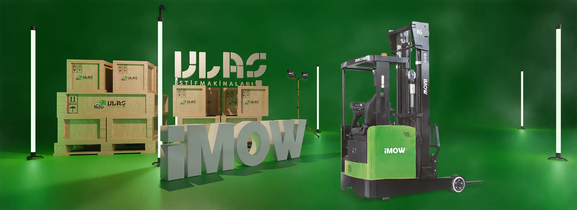 CQD16L istifleyici, kapalı depoda yüksek manevra kabiliyeti ile yük taşıma ve istifleme yapıyor.