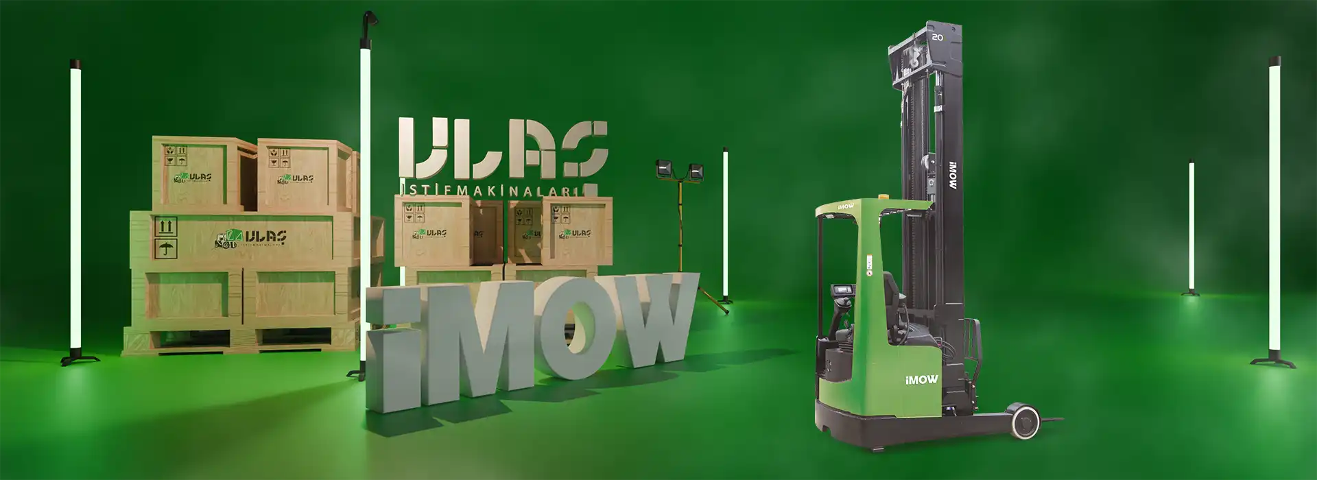 CQD20L istifleyici, depo içinde yüksek manevra kabiliyeti ile istifleme ve taşıma yapıyor.