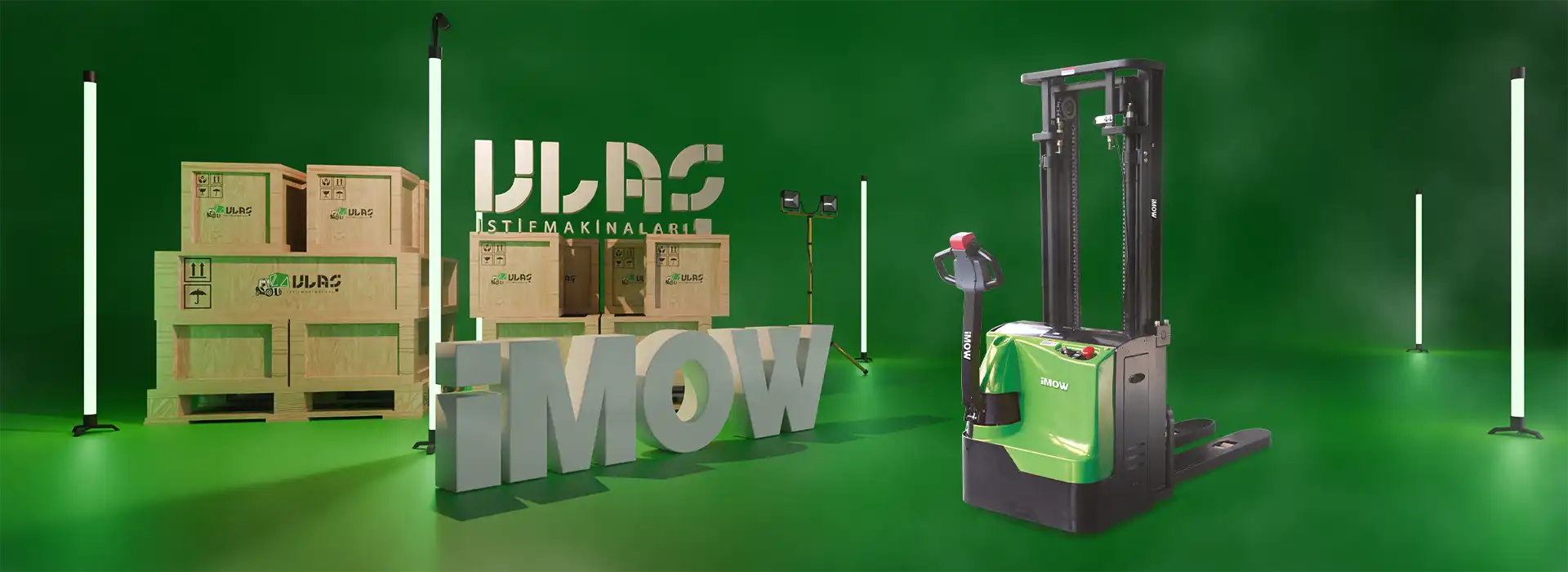 ES20-WA istifleyici, yüksek raf erişimi ve güvenli istifleme için depo içinde operasyon yapıyor.