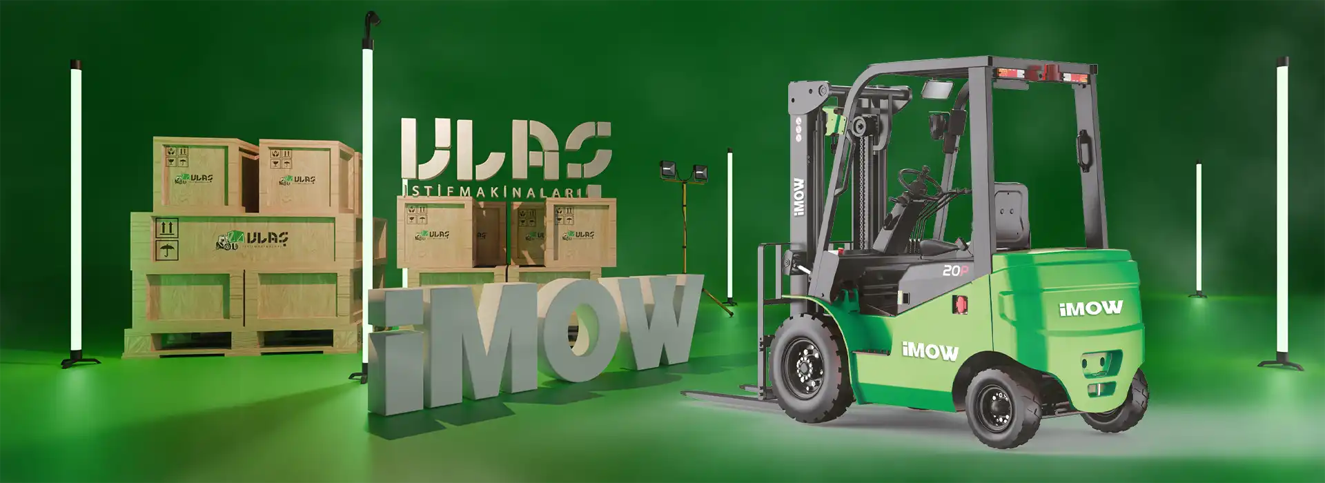 EFL203P elektrikli forklift, hızlı şarj avantajıyla raflar arasında akıcı manevra yapıyor.