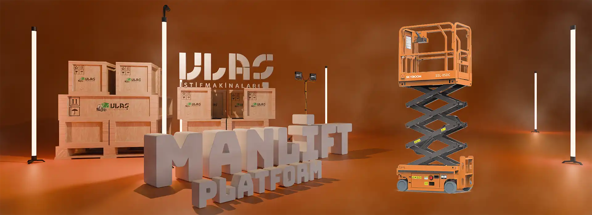 SSL-05DC akülü makaslı platform: dar koridor manevrası, uzatılabilir güverte ve düşük işletme maliyetiyle depo/bakım uygulamalarında verimlilik sağlar.