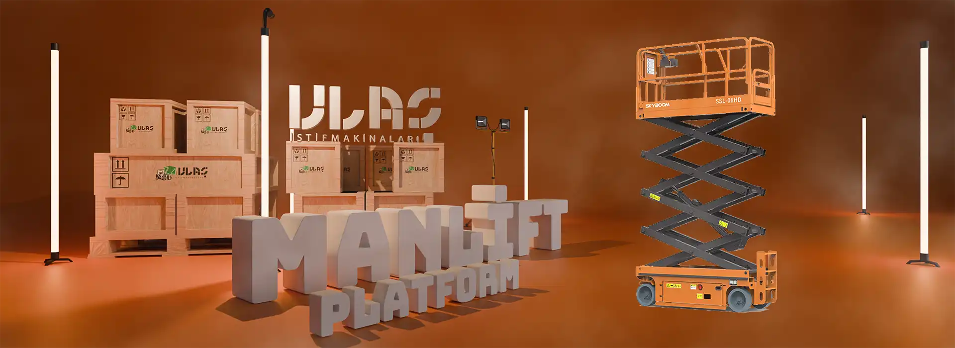 Ulaş İstif Makinaları — SSL-08HD: Yüksek stabilite, güçlü hidrolik yapı ve sessiz akülü tahrikle iç ve dış mekân çalışmalarında maksimum verimlilik.