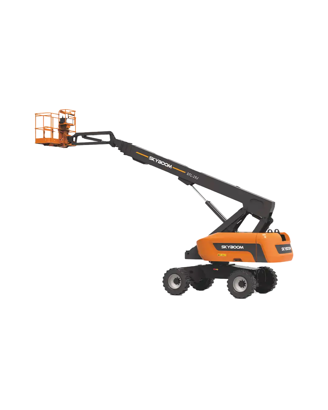 STL-19J dizel teleskopik bomlu platform: 21 m çalışma yüksekliği, 15 m yatay erişim, 4×4 çekiş ve Yanmar dizel motoruyla zorlu arazilerde maksimum performans sağlar.