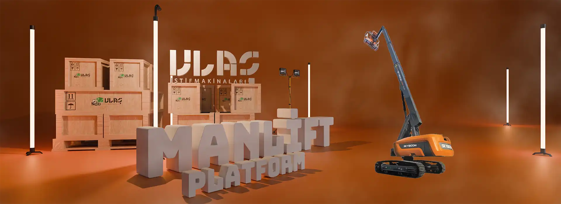Ulaş İstif Makinaları — STL-19JC: Paletli yürüyüş sistemi, otomatik dengeleme ve Yanmar-IV motor gücüyle zorlu zeminlerde bile profesyonel erişim sağlayan güçlü teleskopik platform.