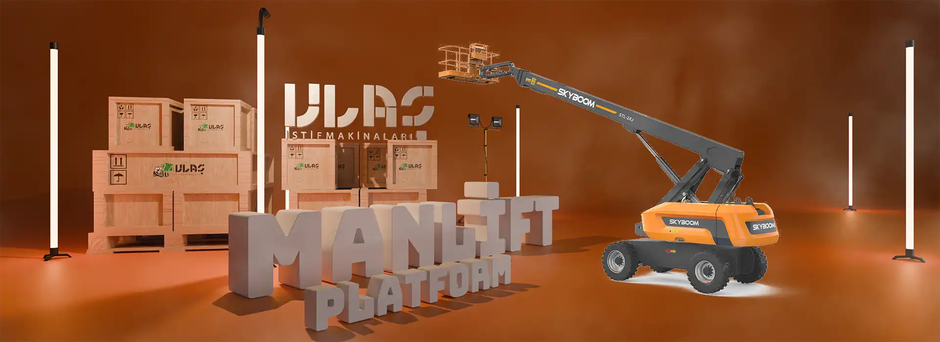 Ulaş İstif Makinaları — STL-28J: Yüksek erişim kabiliyeti, güçlü motoru ve dayanıklı yapısıyla endüstriyel projelerde maksimum performans sunan teleskopik bomlu platform.